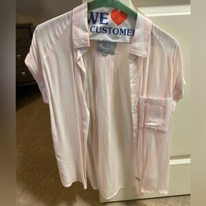 Rails pink and white strip button down